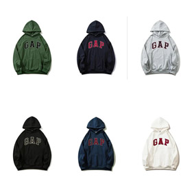 GAP new carbon soft grinding letter hooded sweatshirt-4425